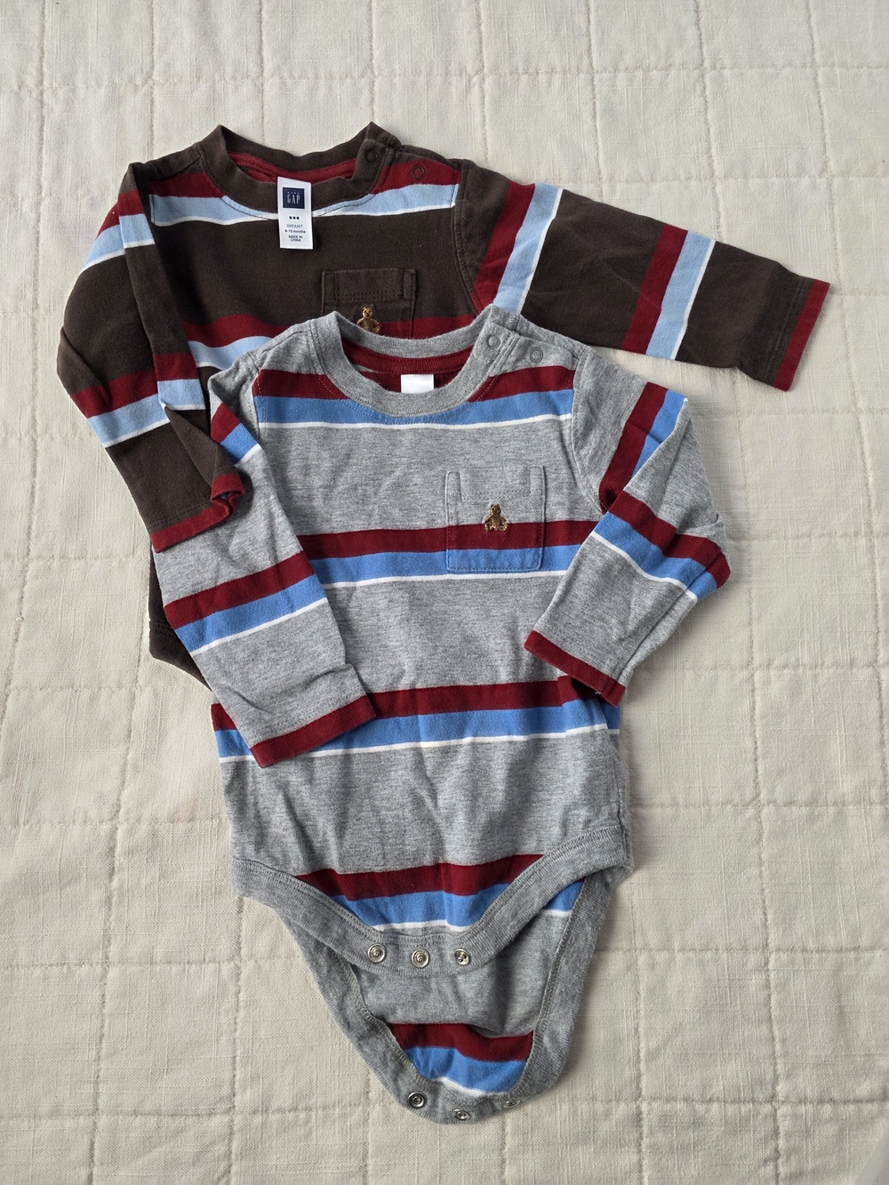 Baby GAP Long-Sleeve Striped Baby Bodysuit 6 To 12months